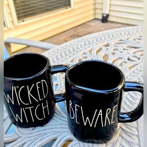 Rae Dunn Set of 2 Halloween Mugs Double Sided Wicked Witch Mug
& Beware Mug